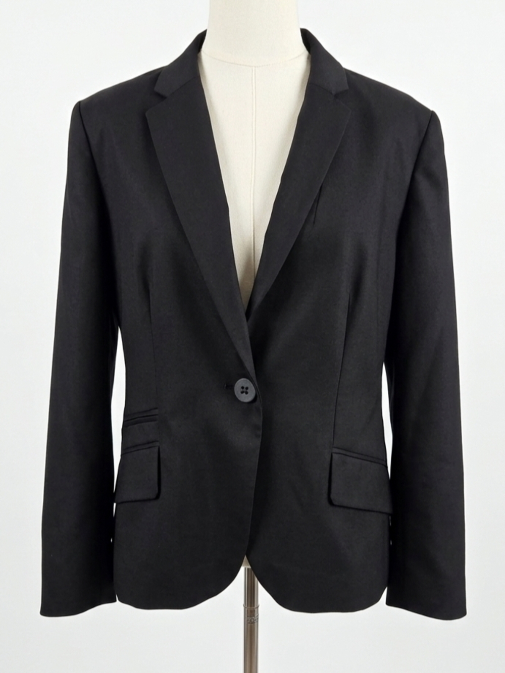 Chico's Black Single-Button Women's Blazer. Chico's Size 1 US Size M/8 - Picture 2 of 11